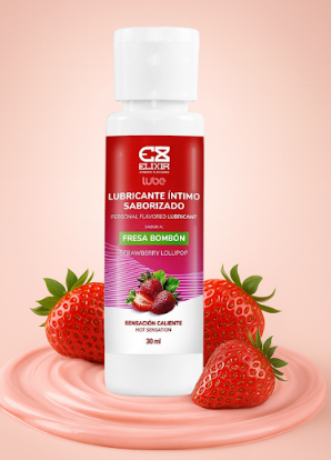 Lubricante Saborizado Fresa Bombon Elixir 30 ML